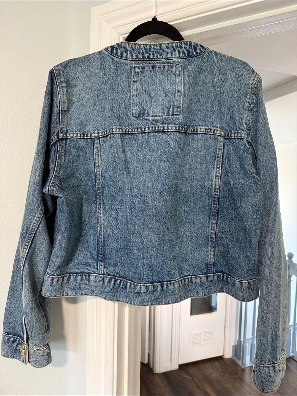 Michael Kors Light Blue Denim Round-Neck Jean Jacket - Picture 3 of 4